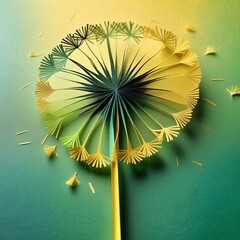 Whimsical Dandelion: 3D Paper Craft Background