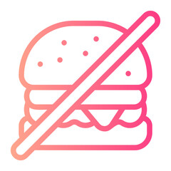 no fast food gradient icon