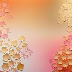 Sophisticated Pink and Gold Background with Japanese Flower Textures