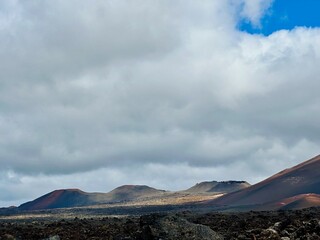 volcano and clouds