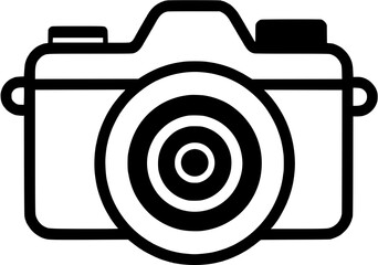 Hand-drawn Traveling Camera Vintage Outline Icon