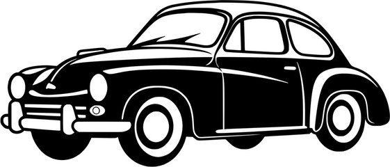 Hand-drawn Traveling Car Vintage Outline Icon