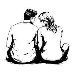 Happy Couple Embracing and Strolling