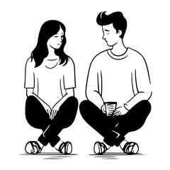 Happy Couple Embracing and Strolling