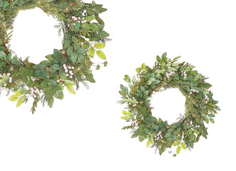 christmas wreath isolated on white