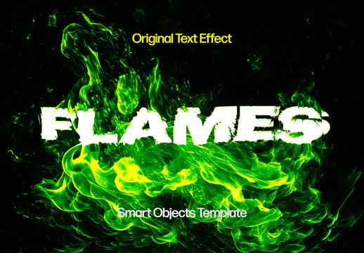 Fire Distortion Text Effect Mockup With Generative AI