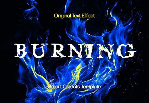 Flame Distortion Text Effect Mockup With Generative AI