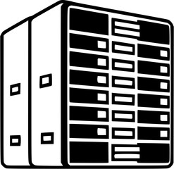 Big Data Data Center Vintage Outline Icon In Hand-drawn Style