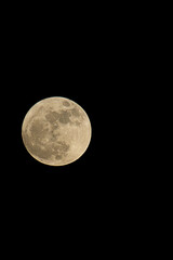 Full moon in black sky at night