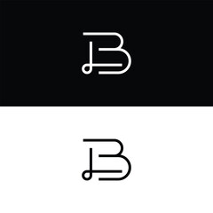 creative LB L B monogram letter initial line logo design