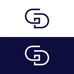 modern GD or DG monogram letter initial logo design