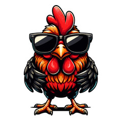 cool chicken with sunglasses vector © Karl Mathew