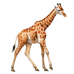 Hand Drawn Watercolor Giraffe Clip Art Illustration. Isolated elements on a white background.