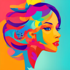 Colorful abstract image of a beautiful woman