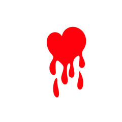 Dripping red heart Illustration