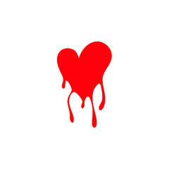 Dripping red heart Illustration