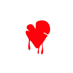 Dripping red heart Illustration