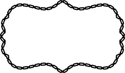Fototapeta premium Rectangle shape Chain round frame Chain let design texture decorative vintage frames silhouette black ornamental label frames banners vector retro badges elements symbols ornate ribbon borders isolate
