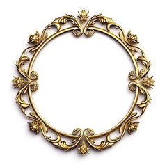 Round frame in art nouveau style with ornament. Retro frame with fairytale and magic decoration. - obrazy, fototapety, plakaty