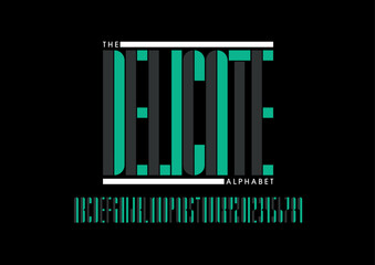 Vector of stylized modern font and alphabet