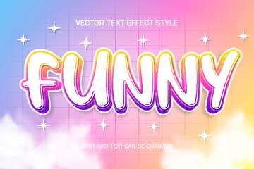 funny sparkling colorful fantasy typography editable text effect lettering template cute kawaii style design