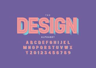 Vector of stylized modern font and alphabet