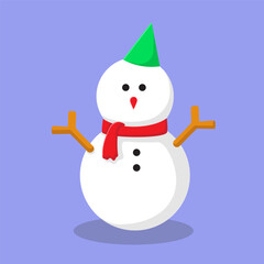 christmas snowman, snowman cute character illustration
