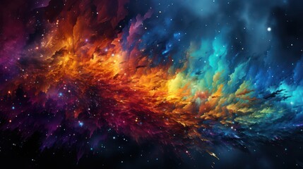 Fototapeta na wymiar Luxurious HD wallpaper with colorful clouds, light nebula galaxy, aurora patterns, and a textured rainbow background with a full-color gradient.