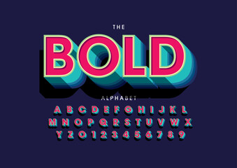 Vector of stylized modern font and alphabet