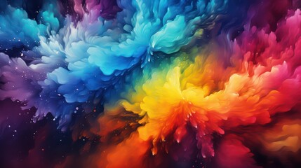 HD wallpaper featuring opulent and colorful clouds, splashes, floral patterns, and a textured rainbow background with a vibrant gradien