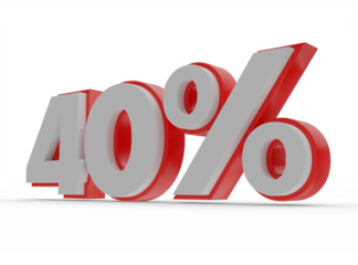 forty percent number 3d render