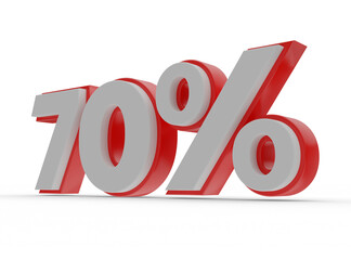 seventy percent number 3d render