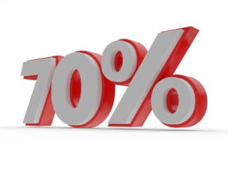 seventy percent number 3d render