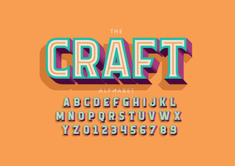 Vector of stylized modern font and alphabet