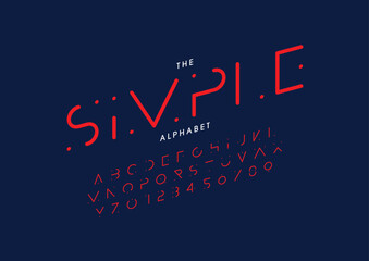 Vector of stylized modern font and alphabet