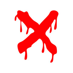 Set of grunge x sign. Hand drawn x marks