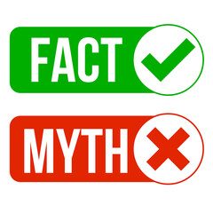Fact vs Myth Logo concept on a Transparent Background