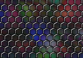 Large image with colored hexagons. - 676420293