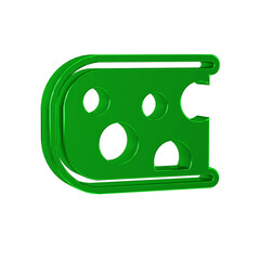 Green Cheese icon isolated on transparent background.