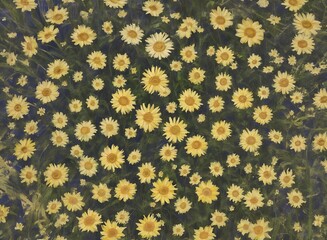 cute drawing of chamomile flower in pastel watercolor style