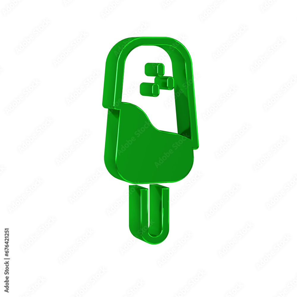 Canvas Prints Green Ice cream icon isolated on transparent background. Sweet symbol.