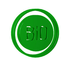 Green Banner, label, tag, logo for bio green healthy food icon isolated on transparent background. Organic product. Healthy food sticker.