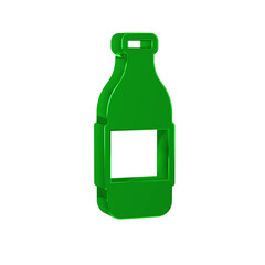Green Bottle of wine icon isolated on transparent background.