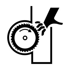 Cutting and Crush Hazard Black Icon,Vector Illustration, Isolate On White Background Label. EPS10