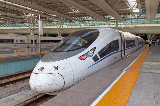 High-speed train at Shanghai-Hongqiao railway station