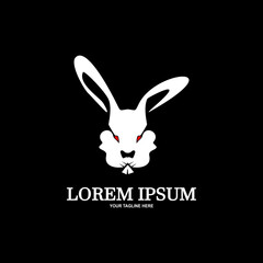Rabbit vector logo template. Rabbit animal head icon design.