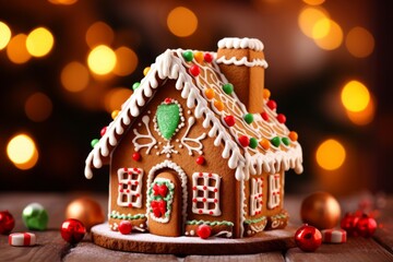 Tasty sweet gingerbread house for Christmas