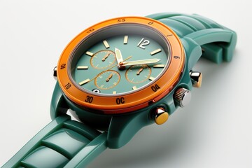 Fototapeta premium A close up of a watch on a white surface.