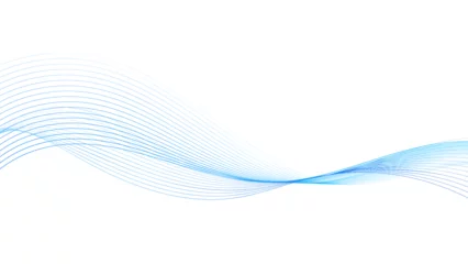 Gordijnen 抽象的な青色の波形の背景 © KOTI