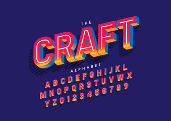 Obraz premium Vector of stylized modern font and alphabet